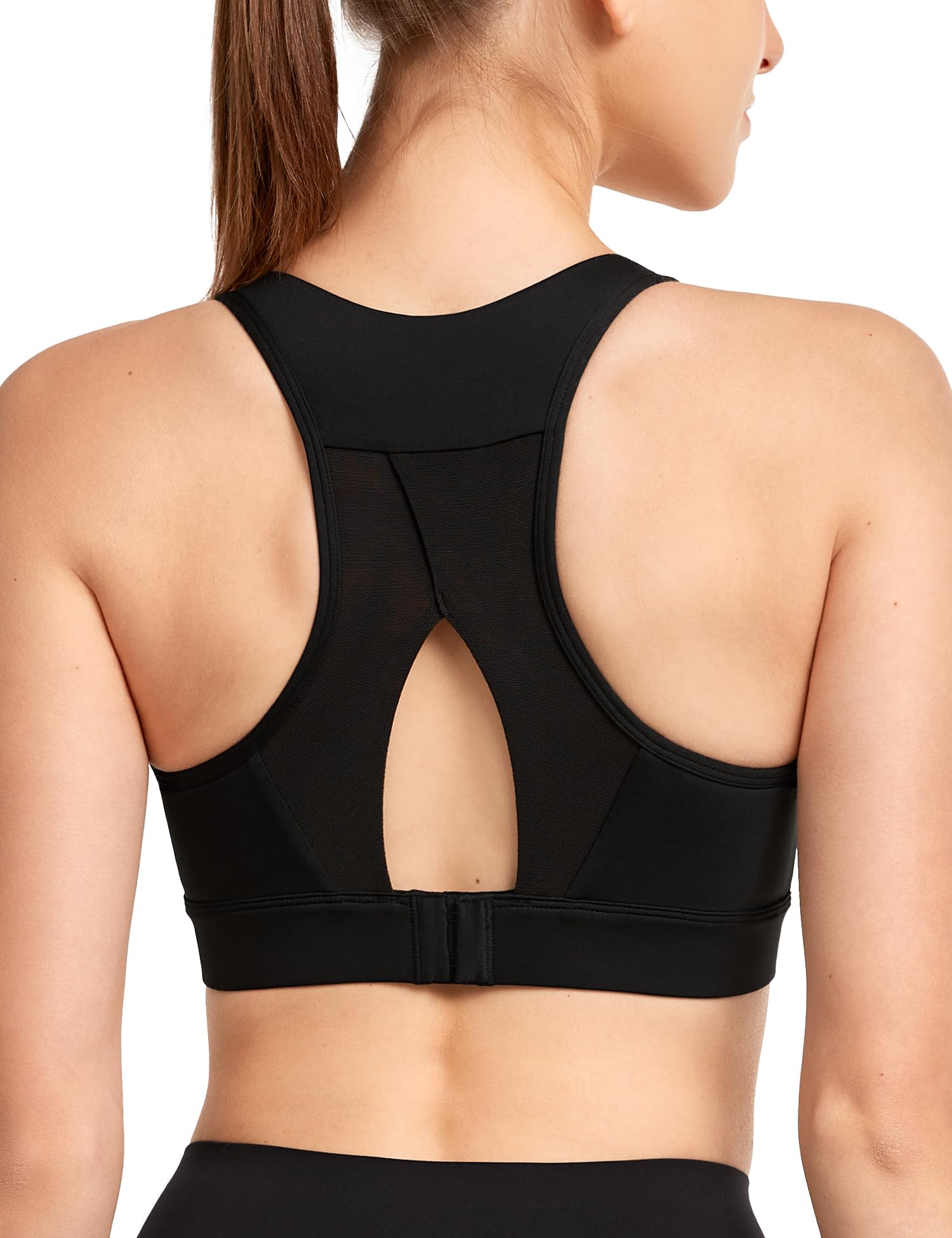 

Yvette Sports High Hook and Loop Plus Integrated Gym Size Black Women s Bra, Breathable, Quick-Drying, Mesh, Sides, Closure, Sizes, Cup, Wireless,