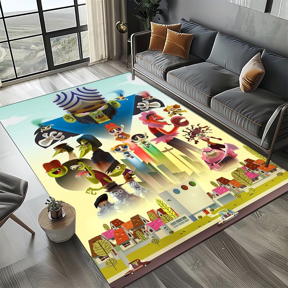 27 Style New Kawaii P-Powerpuff Girl Cartoon Carpet Rug for Living Room Bedroom Home Sofa Decoration,Kid Play Non-slip Floor Mat