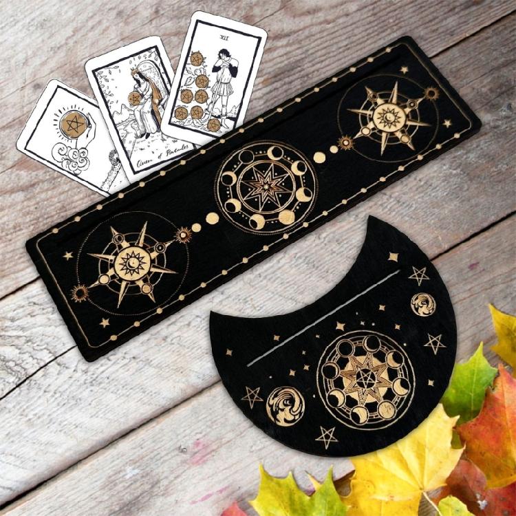 Moon Phases Altar Base Moon Shape Rectangle Cards Holder Witch Divinations Tool