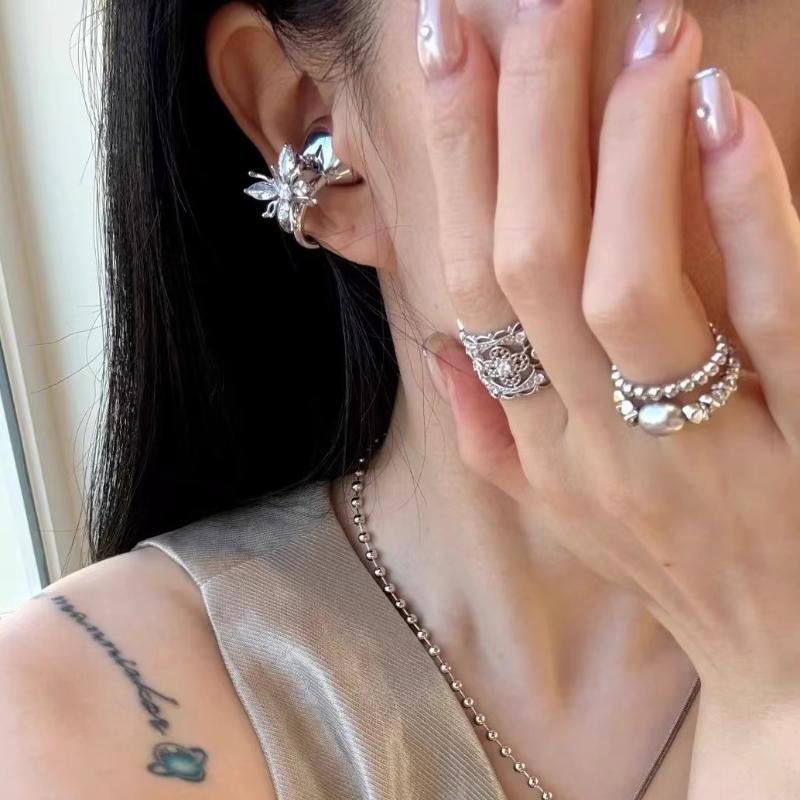 

1 Pair Elegant Zirconia Decorative Earphone Parts Diy Decoration Bow Rhinestone For Clip-On Earbuds Open Ear Accessories onesize