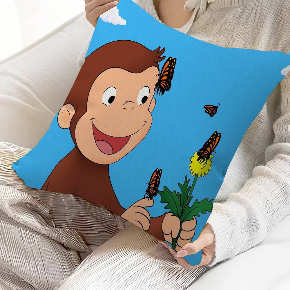 Curious G-George Cartoon Lucky Dragon Pillow Cover Sofa Cushion Cover Home Room Decoration Children Gift