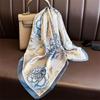 Fashion Luxury Rose Print Scarf Women Silk Scarves Bandana Hijab Neckerchief Shawl Kerchief Hair Band Foulard