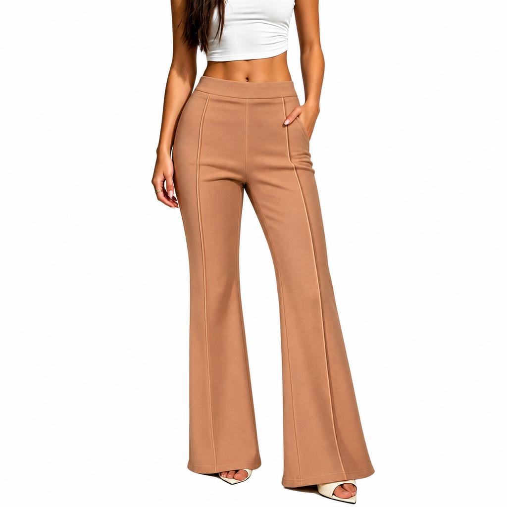 Women's Color Wide Leg Business Pants Loose Fit Straight Leg Trousers