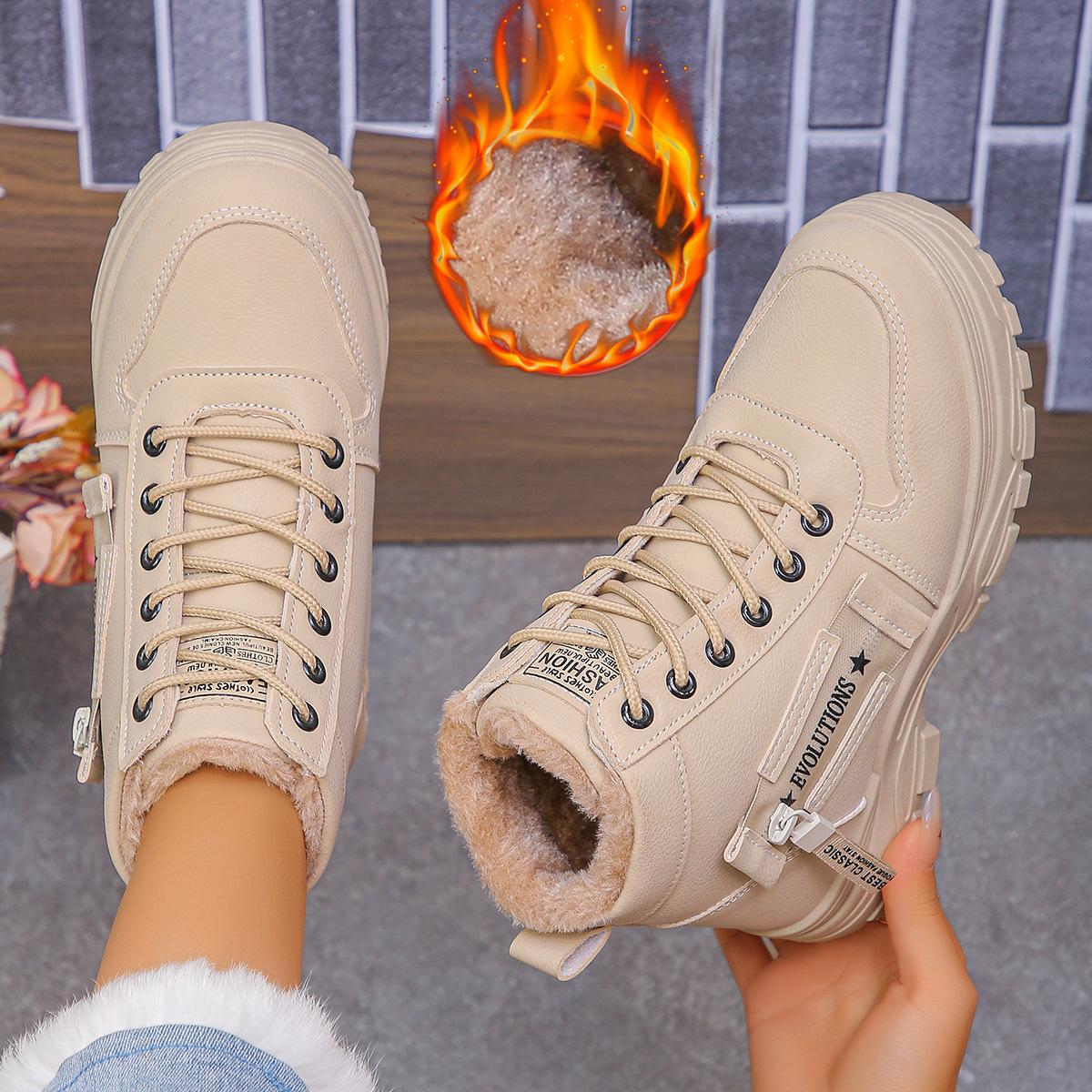 

2025 зима новая повседневная обувь женская обувь ins прилив бархатные ботинки Мартина женские студенческие теплые ботинки ботинки-локомотивы женские 43 хаки