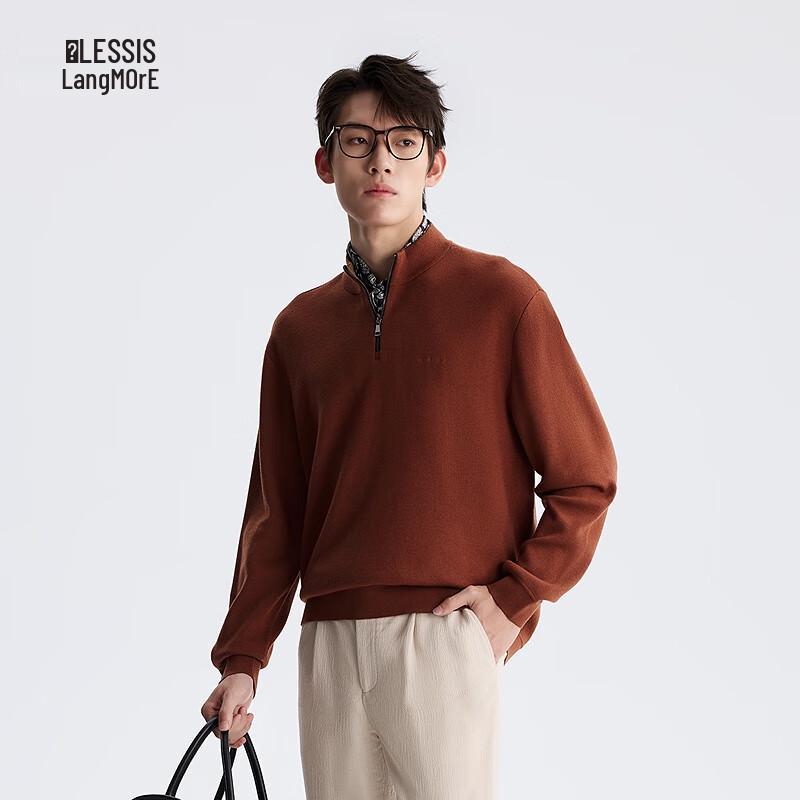 Lilang Men s Cashmere Blend Zipper High-Neck Sweater 3XL (185)