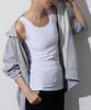 Nissen FTM Nabe Shirt Tank Flattens Cotton Size White Top, Chest, Hookless, Blend, Simple, Basic, M,