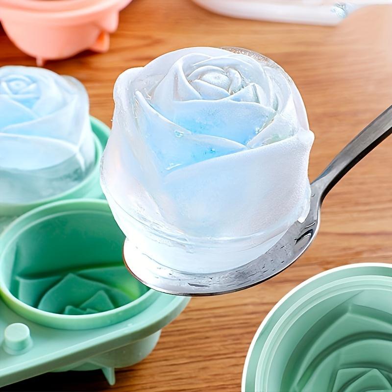 1PC Elegant Rose Shaped Ice Cube Mold Reusable Food Grade Silicone IceTray Ice Ball Mold for Effortless Dessert Summer Drinks
