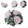 Anello portacandele floreale artificiale piccolo per tavolo Giorno di San Valentino Ringraziamento Bianco