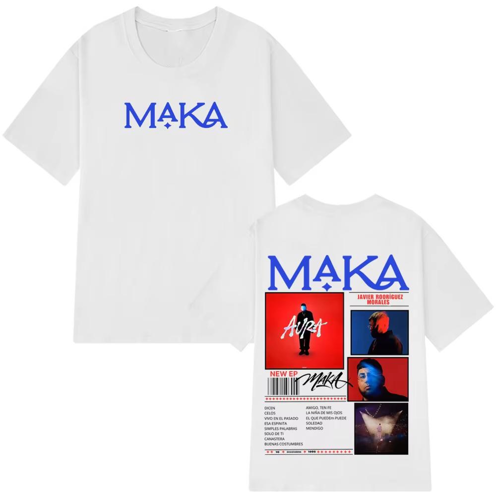 Rapper Maka Aura 2025 Tour Concert Print T Shirts Men Women Fashion Hip Hop Vintage Tshirts Casual Cotton High Quality T Shirt