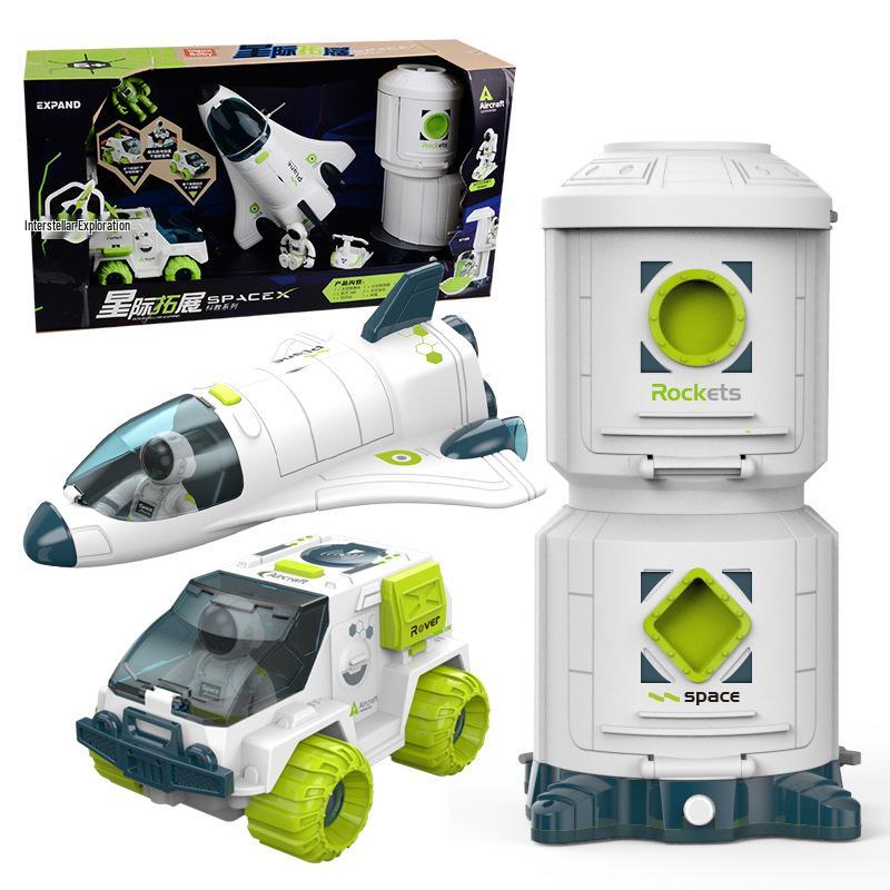 Children's Educational Space Toy Set: Rocket, Space Station & Astronaut