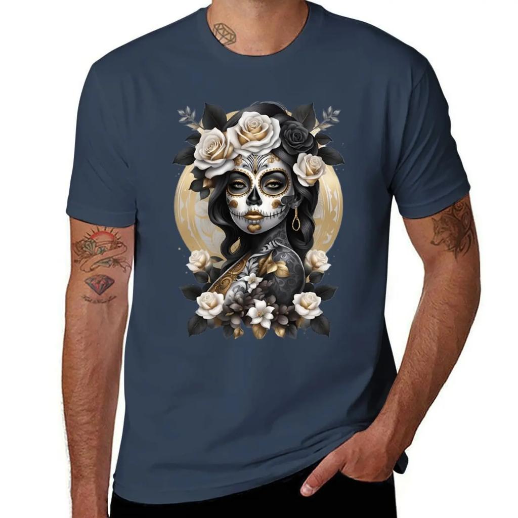 Catrina de Oro - Golden Catrina T-Shirt quick drying custom shirt cute clothes oversized graphic tee clothes for men