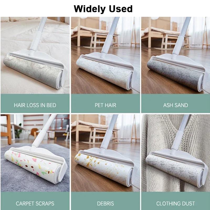 93cm Extendable Lint Roller with Adjustable Handle Powerful Pet Hair Remover Adhesive Sticky Cleaning Tool for Furniture Floors Carpets