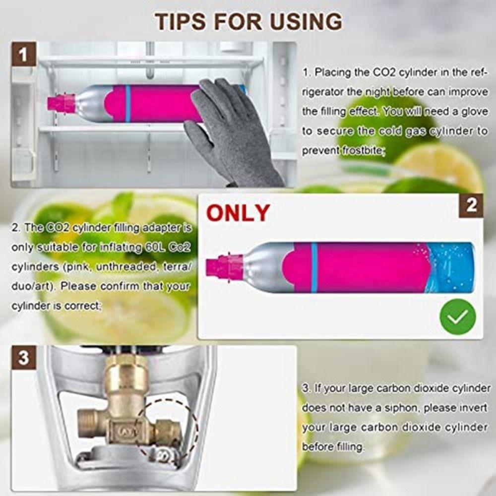 Replacement Soda Bottle Inflator Connector CGA320/W21.8 Manometer  Art Pink Soda Cylinder