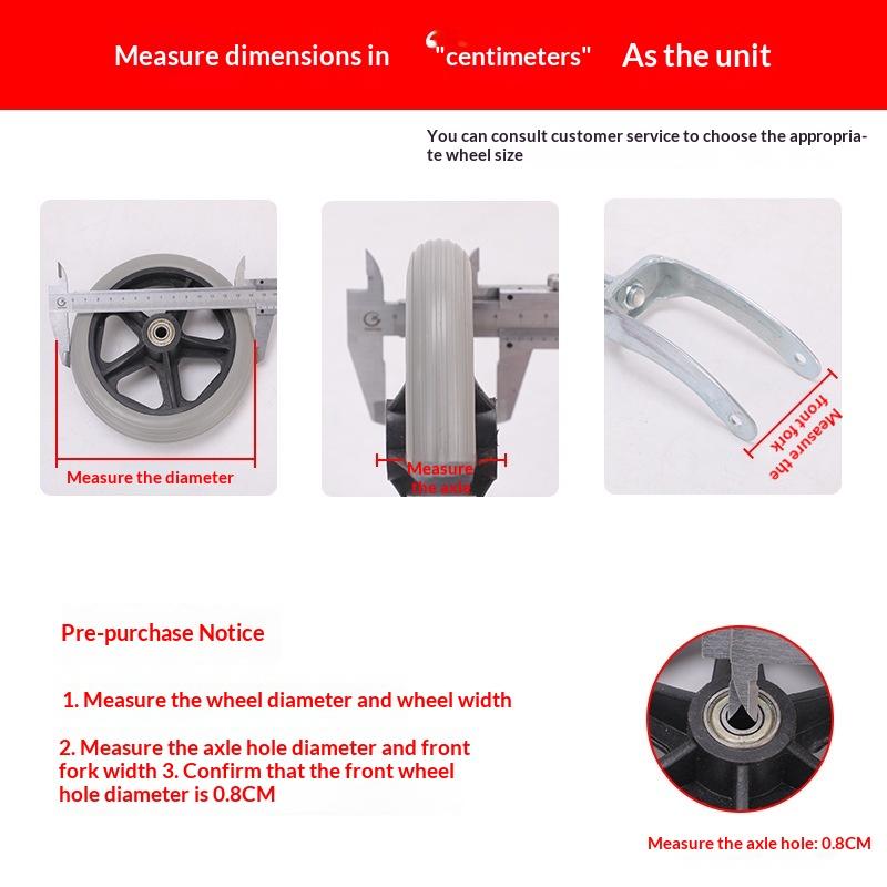 6 Inch Rubber Wheels Smooth Flexible Heavy Duty Wheelchair Front Castor Solid Shopping Cart Wheel Wheelchair Replacement
