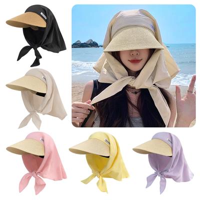 Trendy Retro Headscarf Hat Sweet Loli UV Protection Peaked Cap Foldable Quick Drying Baseball Cap for Women Spring and Summer