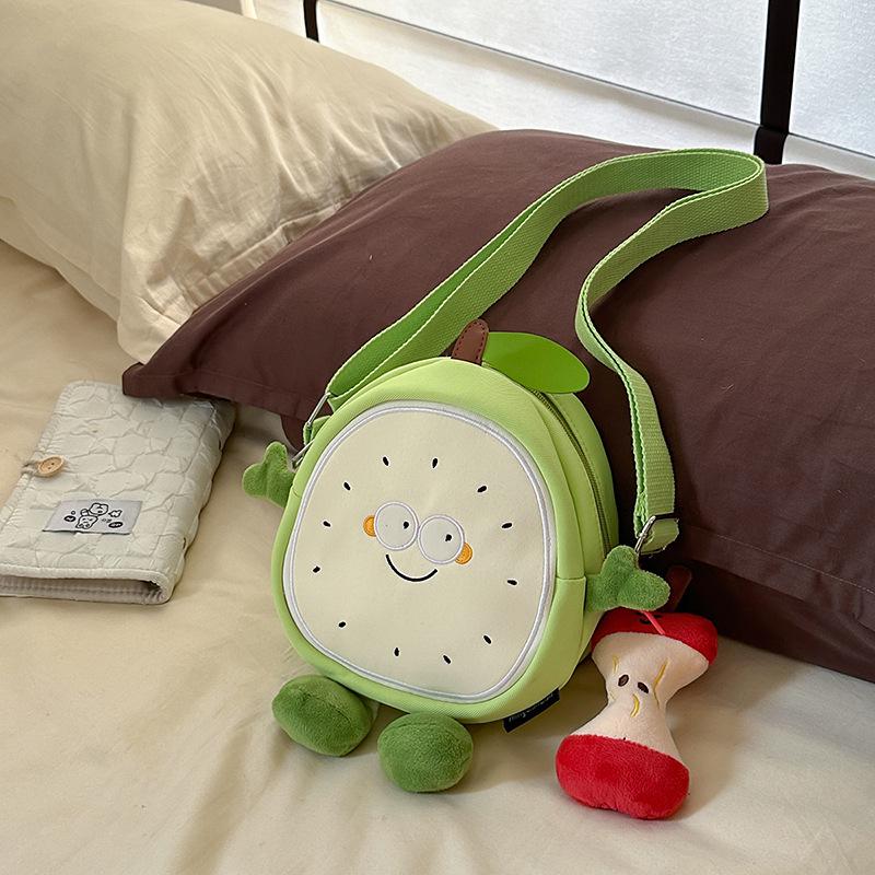 Rucsac Cartoon Proaspăt Pepene Verde 2025: Rucsac Școlar Studențesc de Mare Capacitate & Geantă Crossbody Super Drăguță