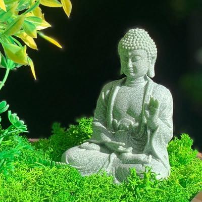 1pc Buddha Decoration, Zen Arts And Crafts Home Decoration, Fish Tank Aquarium Scenery Chinese Tea Pet Decoration,Room Decor