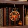Christmas Party Decoration Pumpkin Acrylic Window Hanging Decor, Fall Harvest Wreath Ornament for Festive Pendant Thanksgiving Halloween, Indoor