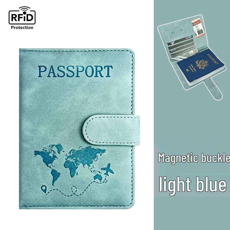 PU Leather Multi-Card Passport Holder with Embossed Design