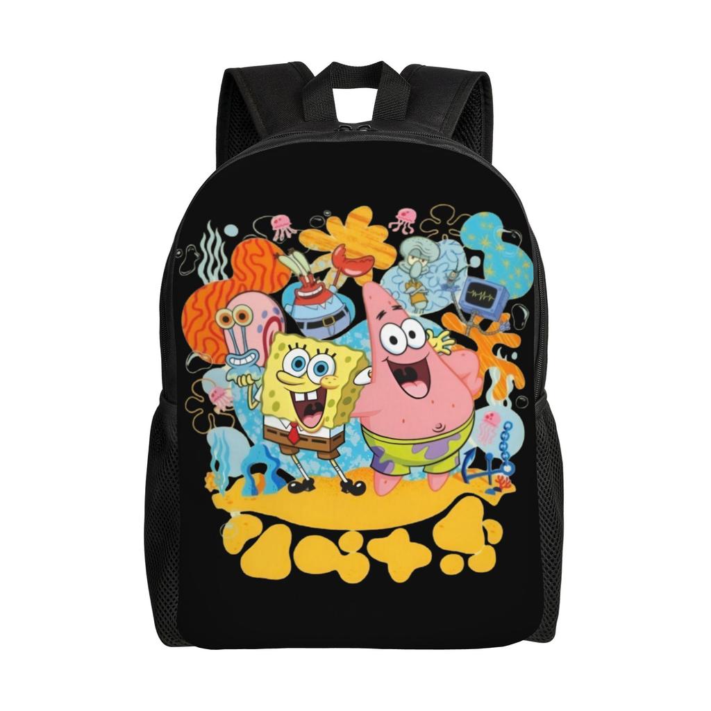 S-Sponges Anime Bobes Backpack for Men Women Waterproof School College Cartoon Bag Print Bookbags