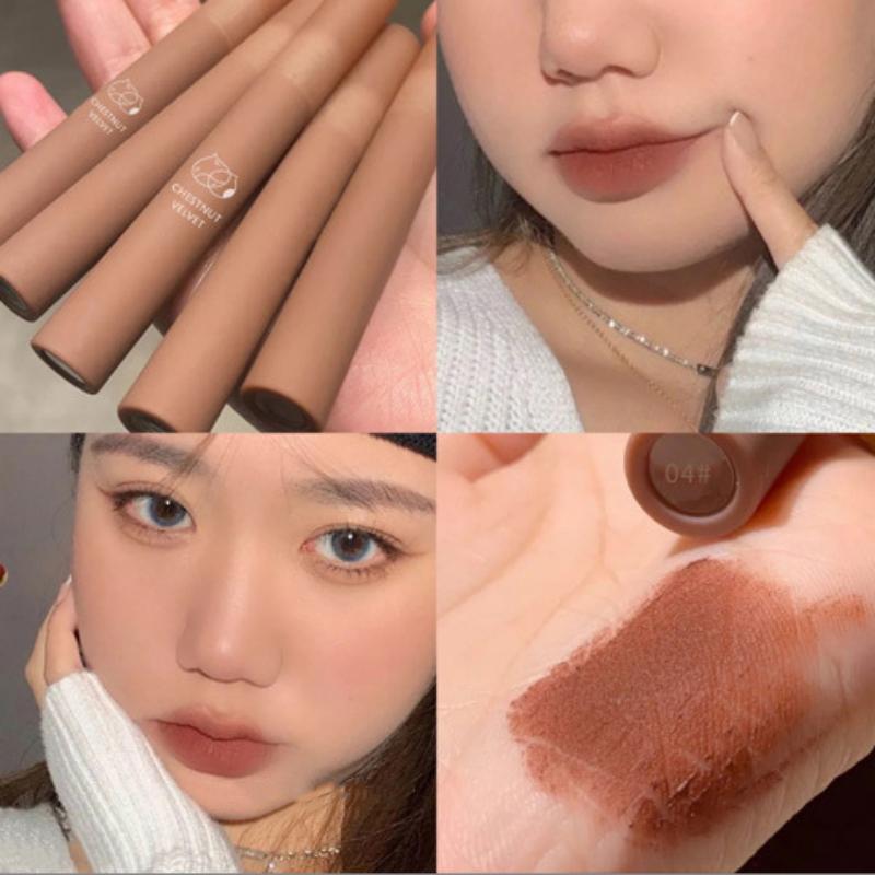 Matter Lippenstift, Lippentönung, doppelseitiger Lipgloss, Lippenmantel, 12 Farben, wasserdicht, langlebig, Antihaft-Cup-Lippenstift-Make-up