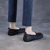 Johnature Retro Genuine Leather Shallow Flats Cowhide Comfortable Soft Soled Women's Slip-on Shoes