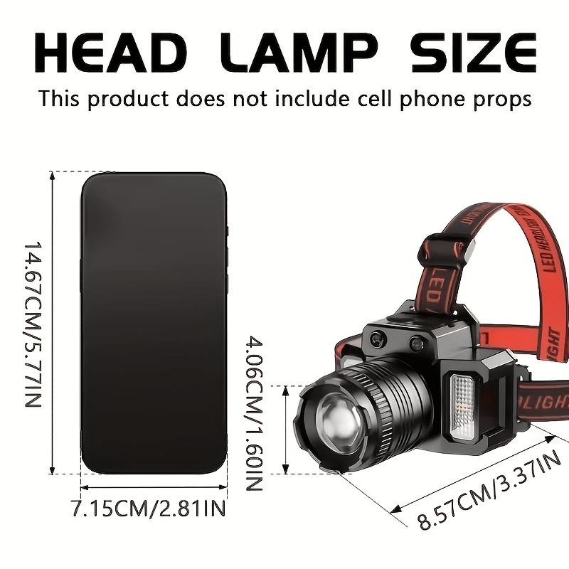 LED Headlamp with Motion Sensor, Rechargeable ABS Headlight with USB Charging, Adjustable Angle, Satin Finish