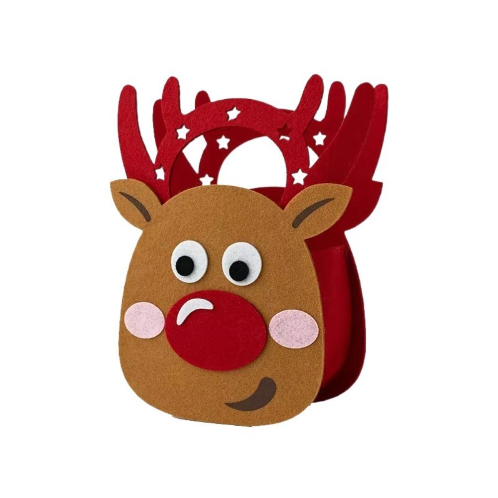 

Cute Christmas Tree Christmas Handbag Elk Felt cloth Gifts Bag Portable Kawaii Candy Stocking Bag 14x16cm