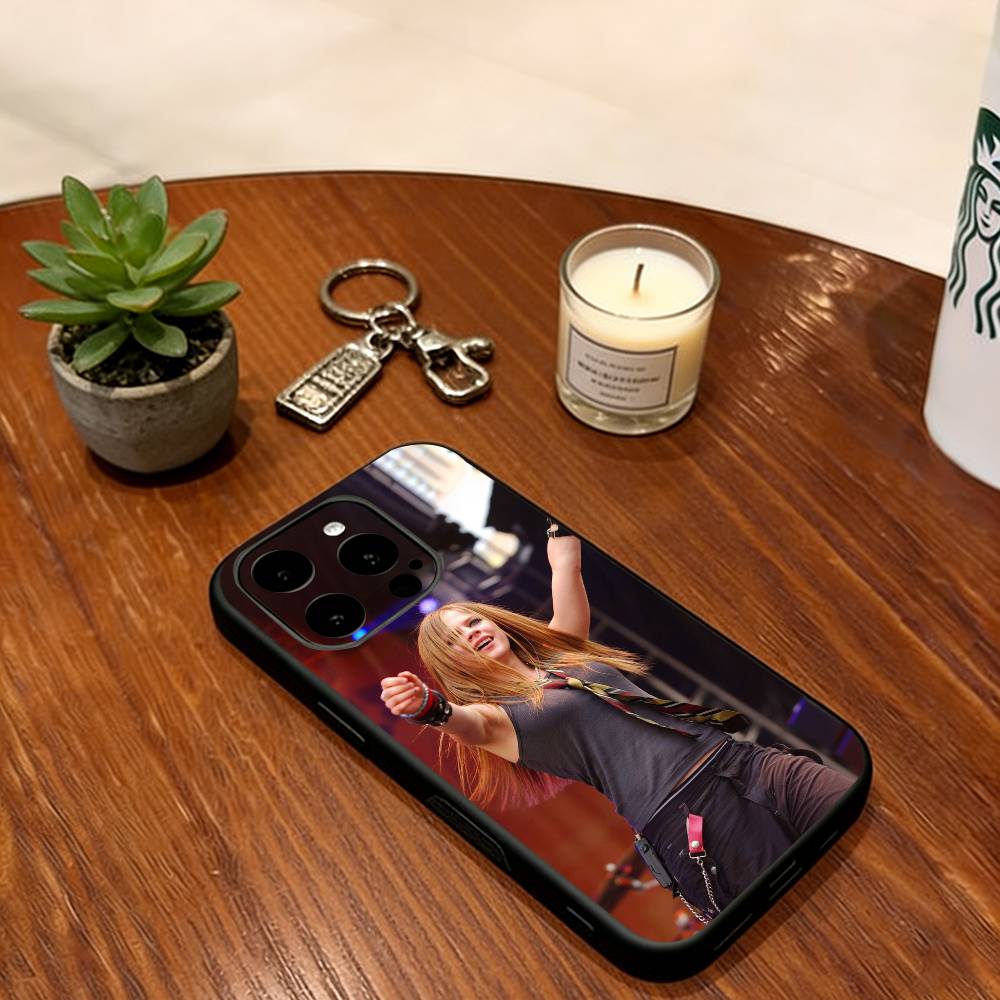 Avril Ramona Lavigne Telefoonhoesje Voor iPhone 17, 16,15,14,13,12,11 Plus,Pro Max, Anderen Siliconen Zwart Zacht Hoesje