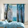 Set aus 2 Waldsonne Mode Dekorative Fenstervorhänge Digital Bedruckter Vorhang Wohnzimmer Büro Heimdekoration Mit Stangentasche Polyester Ideal Für