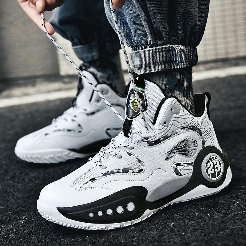 Modne Męskie Buty do Koszykówki Sportowe Antypoślizgowe Na Boisko Oryginalne Treningowe Studenckie Oddychające Sneakersy Sportowe Outdoorowe Męskie Buty do Koszykówki