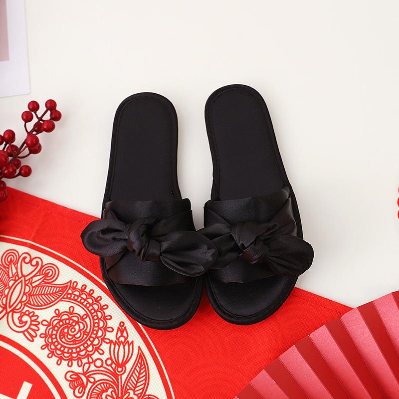 Wedding slippers female summer newlyweds festive red pair of dowry bridesmaids satin red wedding shoes male