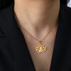 LIKGREAT Hindu Buddhismus Meditationskette Edelstahl Yoga Lotusblume Halsketten Amulett Schmuck Geschenk