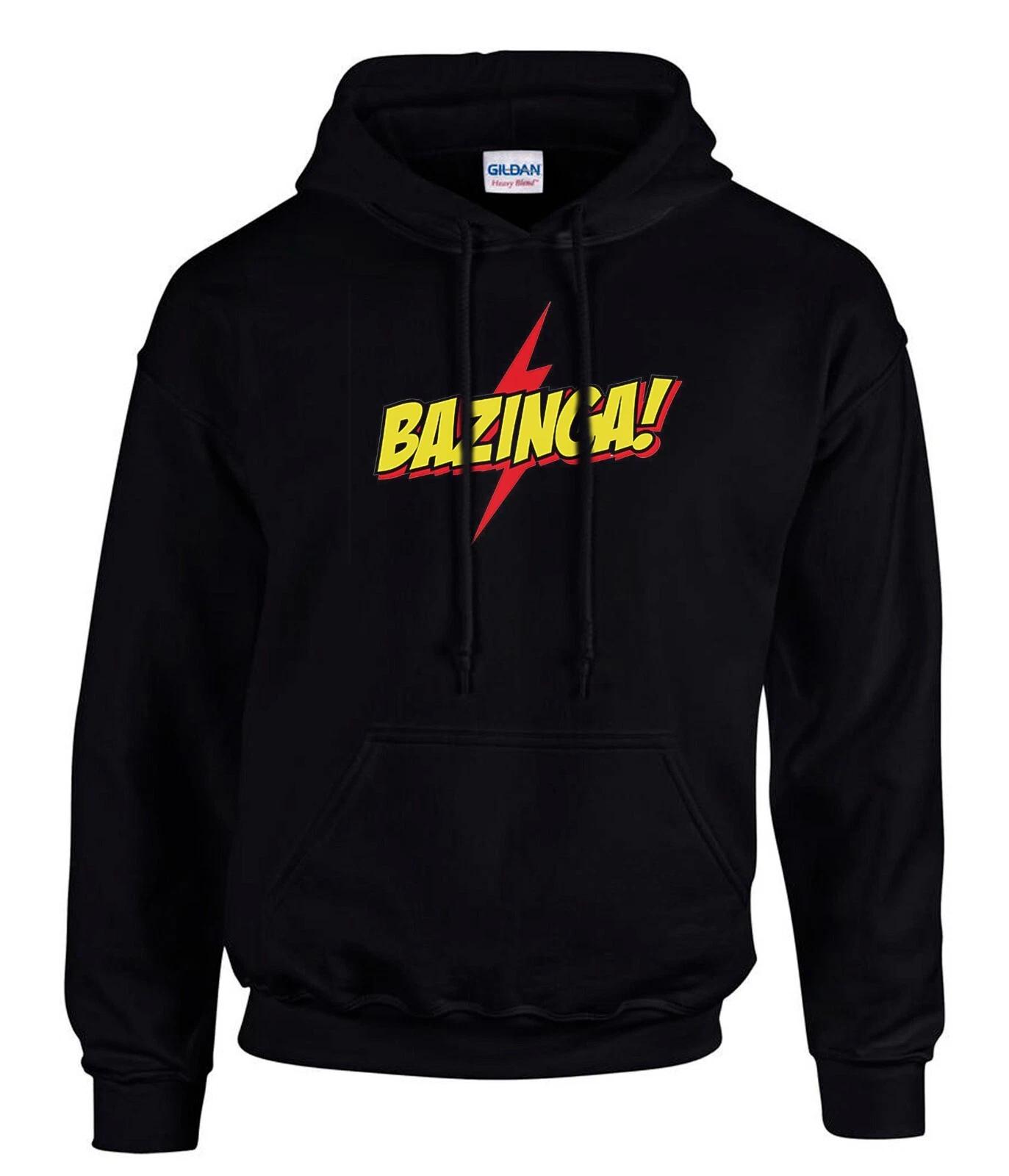 BAZINGA! Big Bang Theory Sheldon Schwarze Hoodies Kapuzenpullover -3065-SW XXXXL