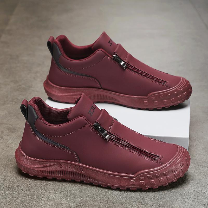 Designer Leather Men's Casual Shoes Luxury Comfort Running Sneakers Outdoor Lightweight Men Ankle Boots Anti Slip Walking Shoes