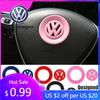 För VW Volkswagen Jetta MK5 Golf 40mm ABS Uthålad Bilratt Centeremblem Klistermärke för Volkswagen Passat Golf MK6 MK7