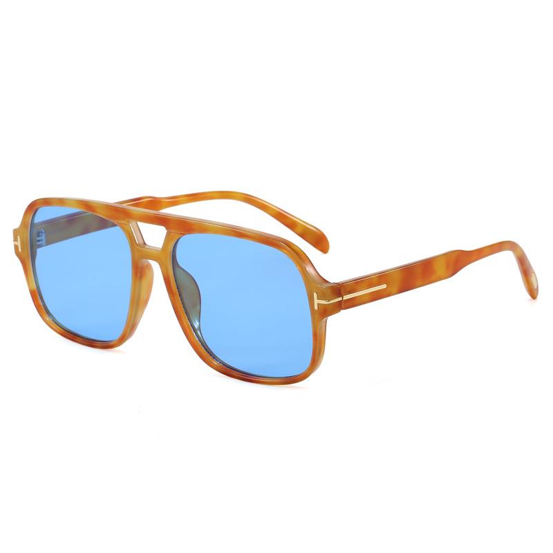 New fashion double beam square women's sunglasses UV-proof cycling sunglasses high-end trendy men's glasses