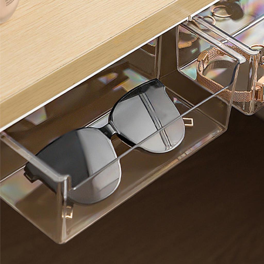 Untertischschublade Klebende Schubladenvorrichtung Schreibtisch-Ausziehbare Aufbewahrungsbox Transparenter Kleiderschrank-Organizer Unter dem Schreibtisch