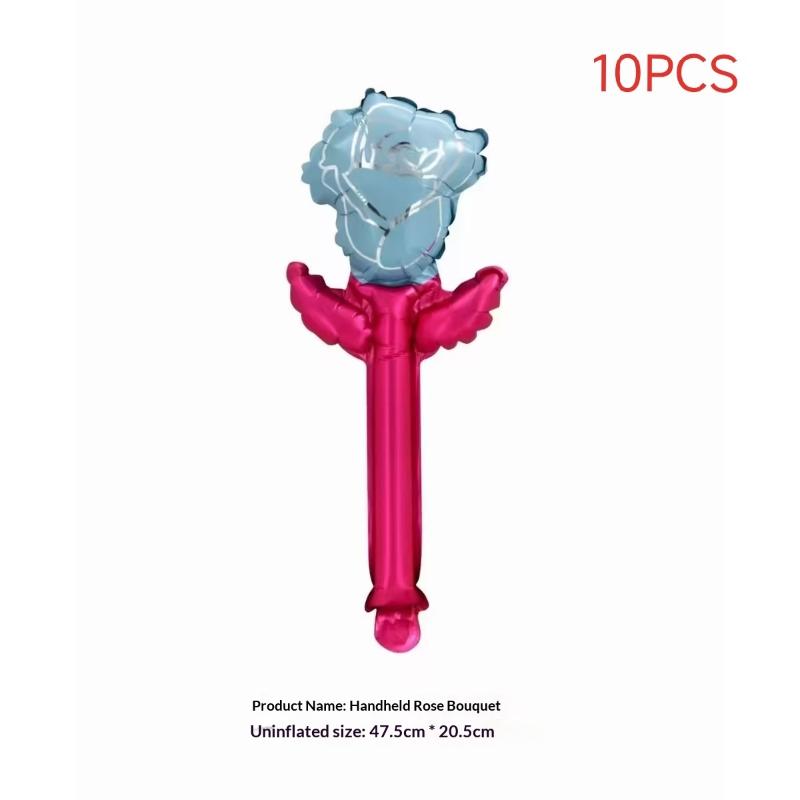 10/50Pcs Carnation Foil Balloons Valentine'S Day Rose Flower Balloon Decoration Valentine'S Day Flower Bouquet Birthday Decor