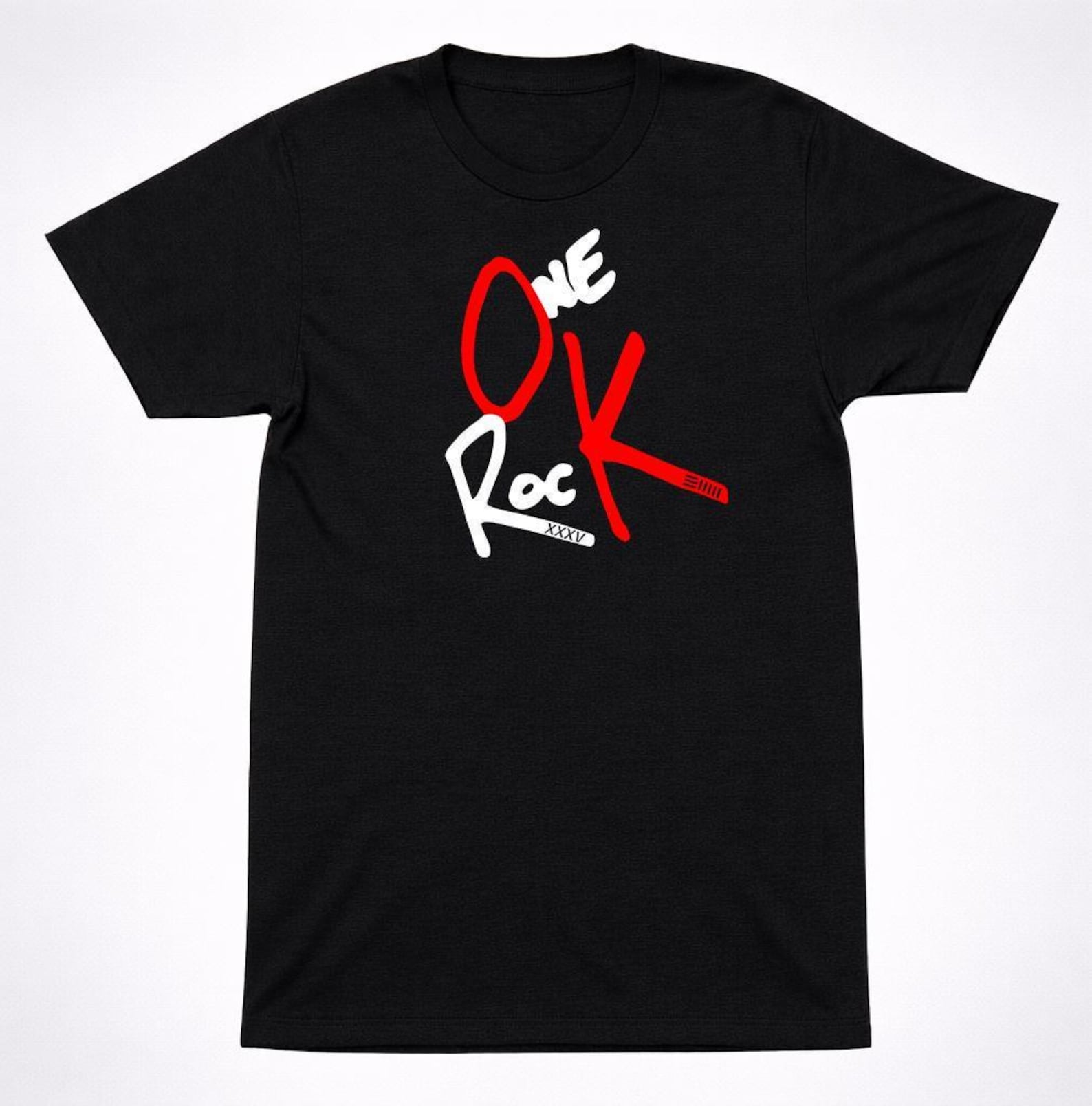 One Ok Rock Band Shirt - Black with Cracked Skull and Japanese Text XL