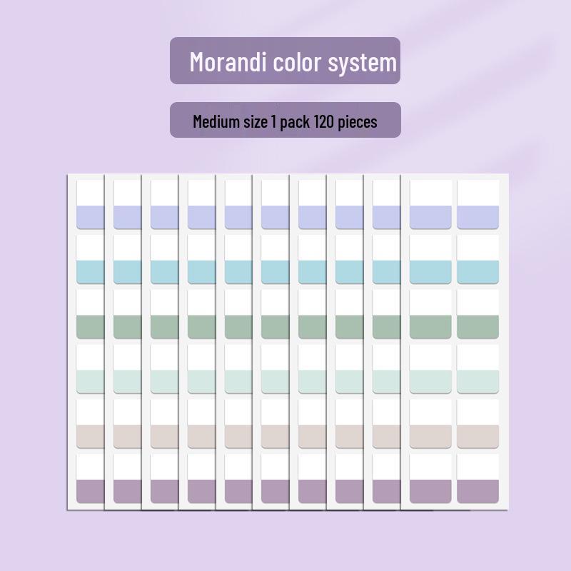 Gradient Morandi Sticky Tabs: Vibrant Index Labels & Bookmarks for Students