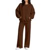 Women's Casual Neck Sweatshirt and Pants Set with Pockets for Fall Winter
