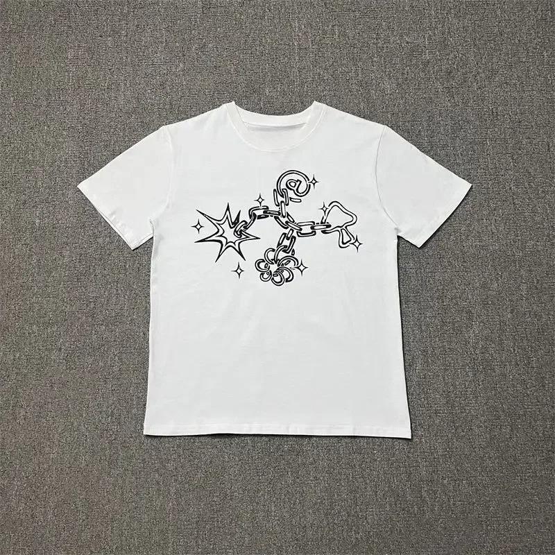 American Trendy Brand Fun Printing Short-sleeved Summer New Pure Cotton Loose Men and Women Couple Crew Neck T-shirt Harajuku