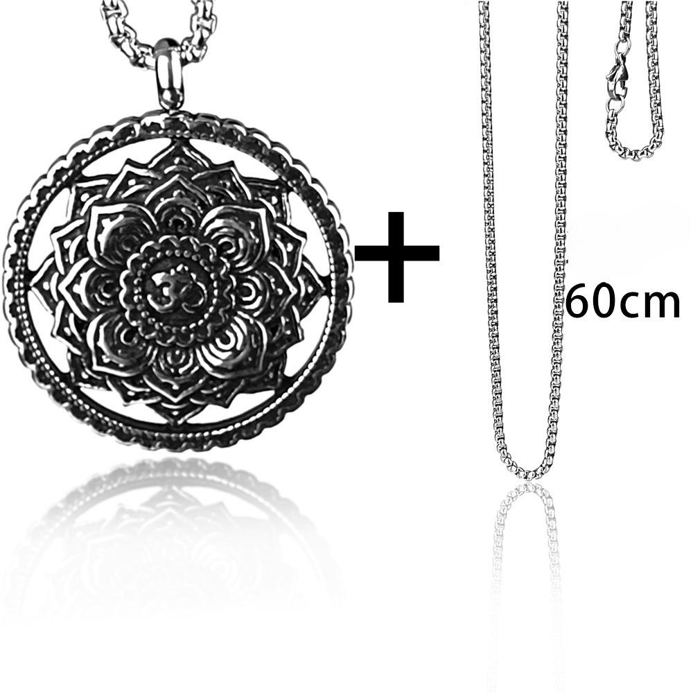 Новый мифический кулон Геометрический цветок Двустороннее ожерелье из нержавеющей стали Ретро Персонализированное ожерелье с кулоном