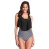 2020 European & American Ruffled High-Waisted Tummy Control Bikini Swimsuit