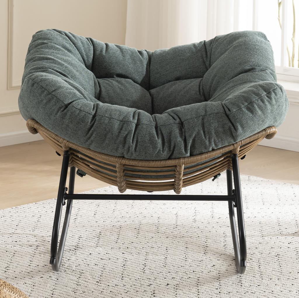Rocking Chair, Chenille Upholstered Accent Chair, Modern Rocking Chair for Children's Room for Living Room, Bedroom, Apartment
