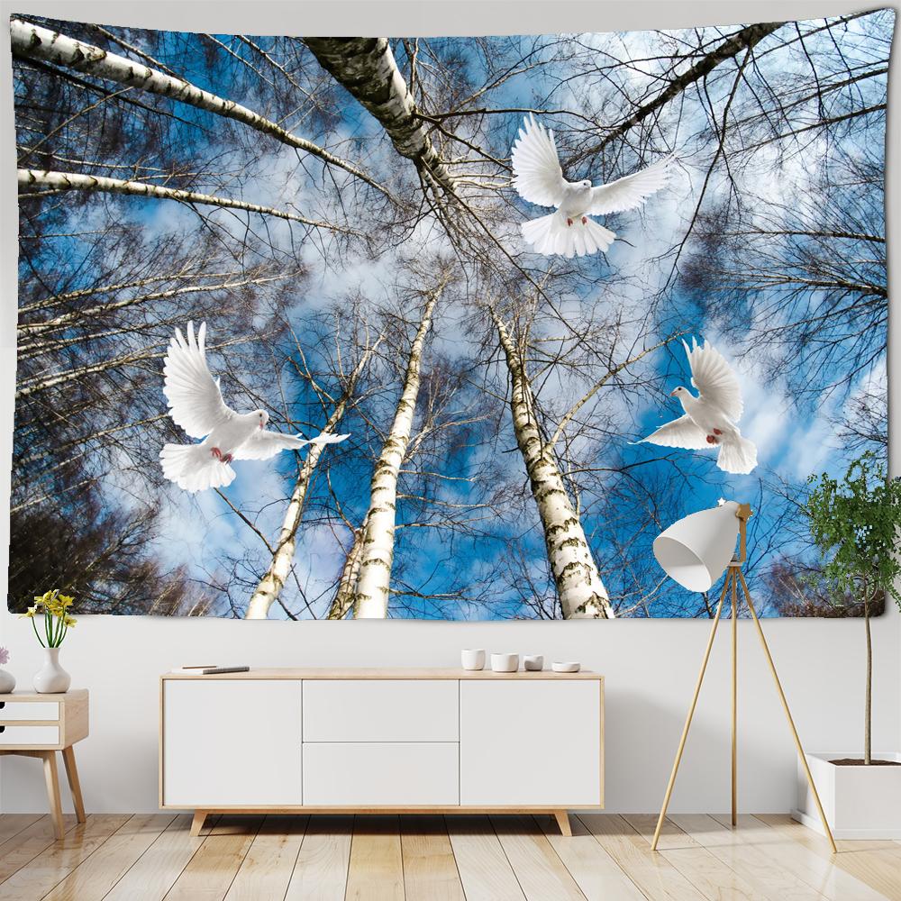 

Красивый натуральный лесной гобелен, настенный гобелен, большой пейзаж, настенный гобелен, богемный хиппи, настенные гобелены, художественный декор W180xH150cm