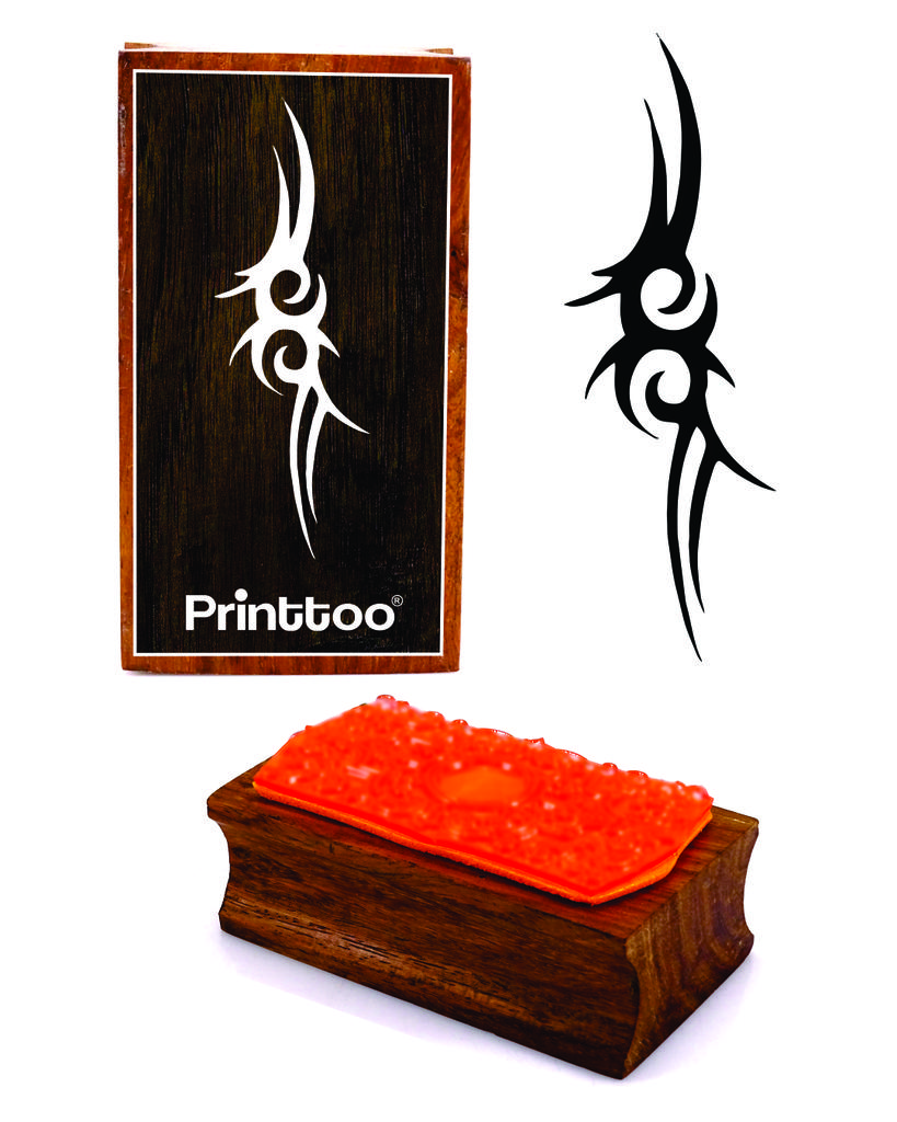 Printtoo Tribal Design Rectangular Wooden Rubber Stamp Block Scrap-Booking
