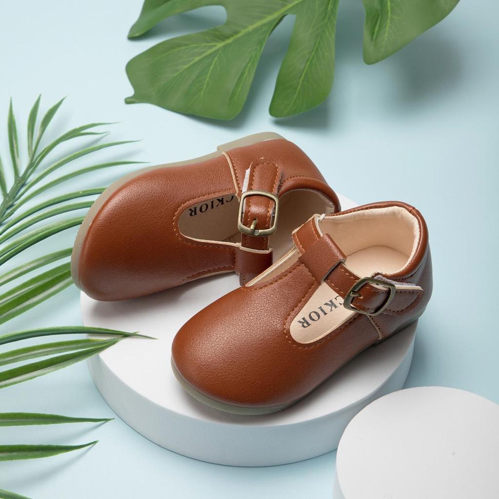 Girls' Comfortable Leather Princess School Shoes - Non-slip Sole