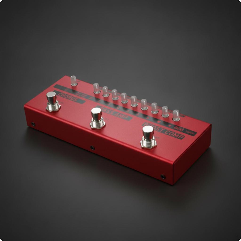 Bass MultiEffects Pedal StompboxStyle Effects with Footswitches Metal for Bassists,